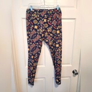 Lularoe Floral Patterned Womens Leggings Tall & Curvy